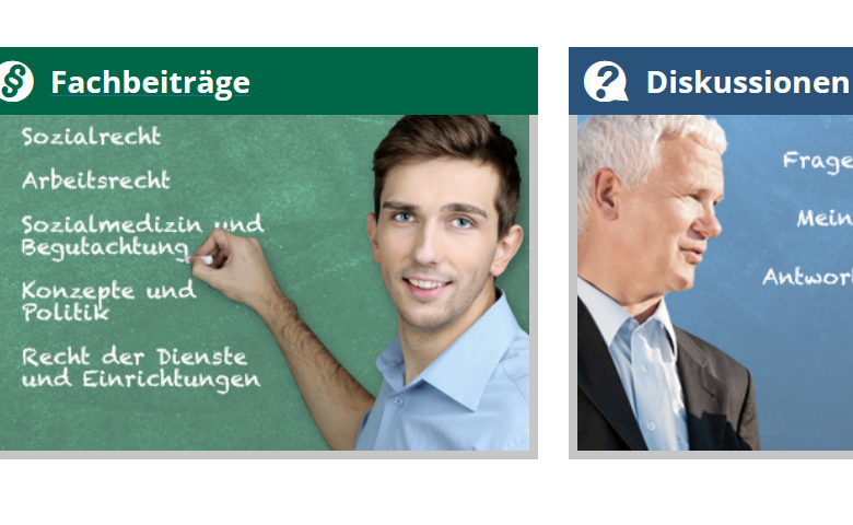 Bildquelle: reha-recht.de Bildelement aus der Reha-Recht.de-Website: Fachbeiträge und Diskussionen gehören zum Online-Angebot.
