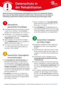 Produktfoto: Factsheet: Datenschutz in der Rehabilitation