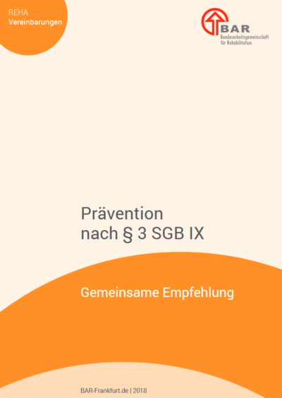 Produktfoto: Gemeinsame Empfehlung Prävention nach § 3 SGB IX