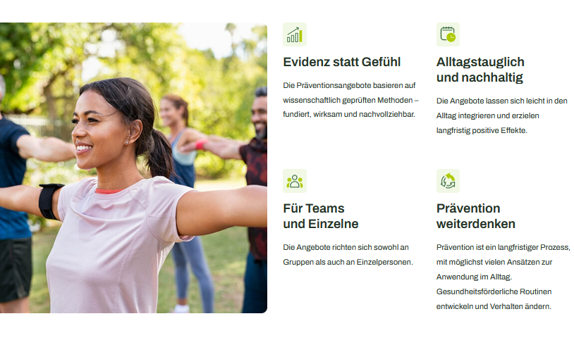 Foto: praevention-direkt-finden.de / Zentrale Prüfstelle Prävention Das Foto zeigt einen Screenshot vom neuen Portal.